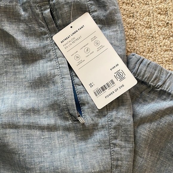 Athleta retreat linen jogger in blue nwt size 6 - Picture 4 of 6